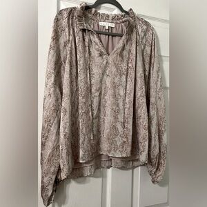 NWOT Karlie snakeskin print peasant top